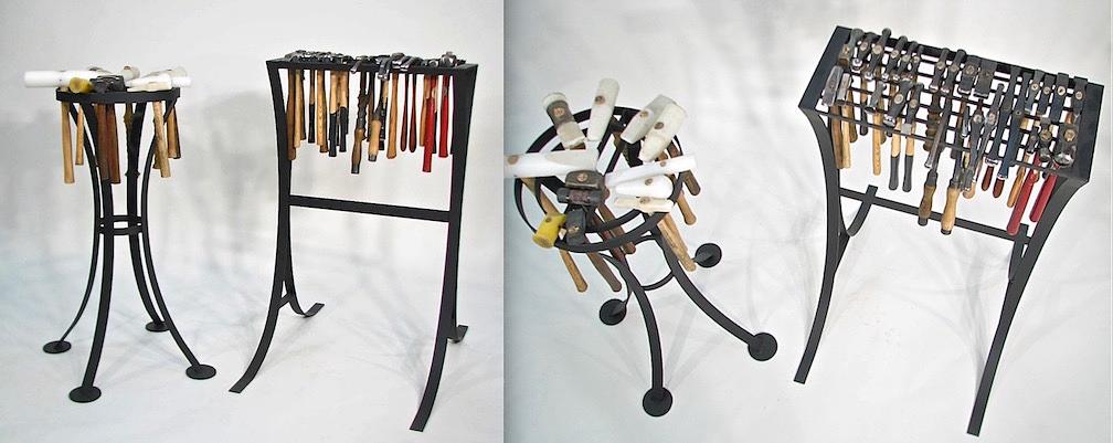 Hammer racks Kai Wolter, Metalsmith, Kaiwerx Studio, Tools, Hammers